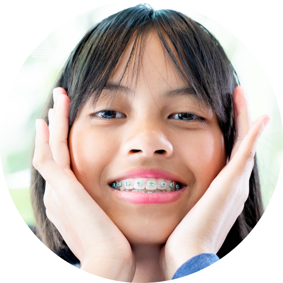 smiling girl with braces